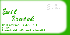 emil krutek business card